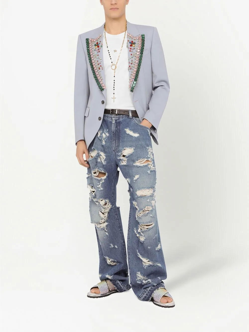 Dolce & Gabbana Sicilia-fit embellished single-breasted blazer | Blazers | Image 2