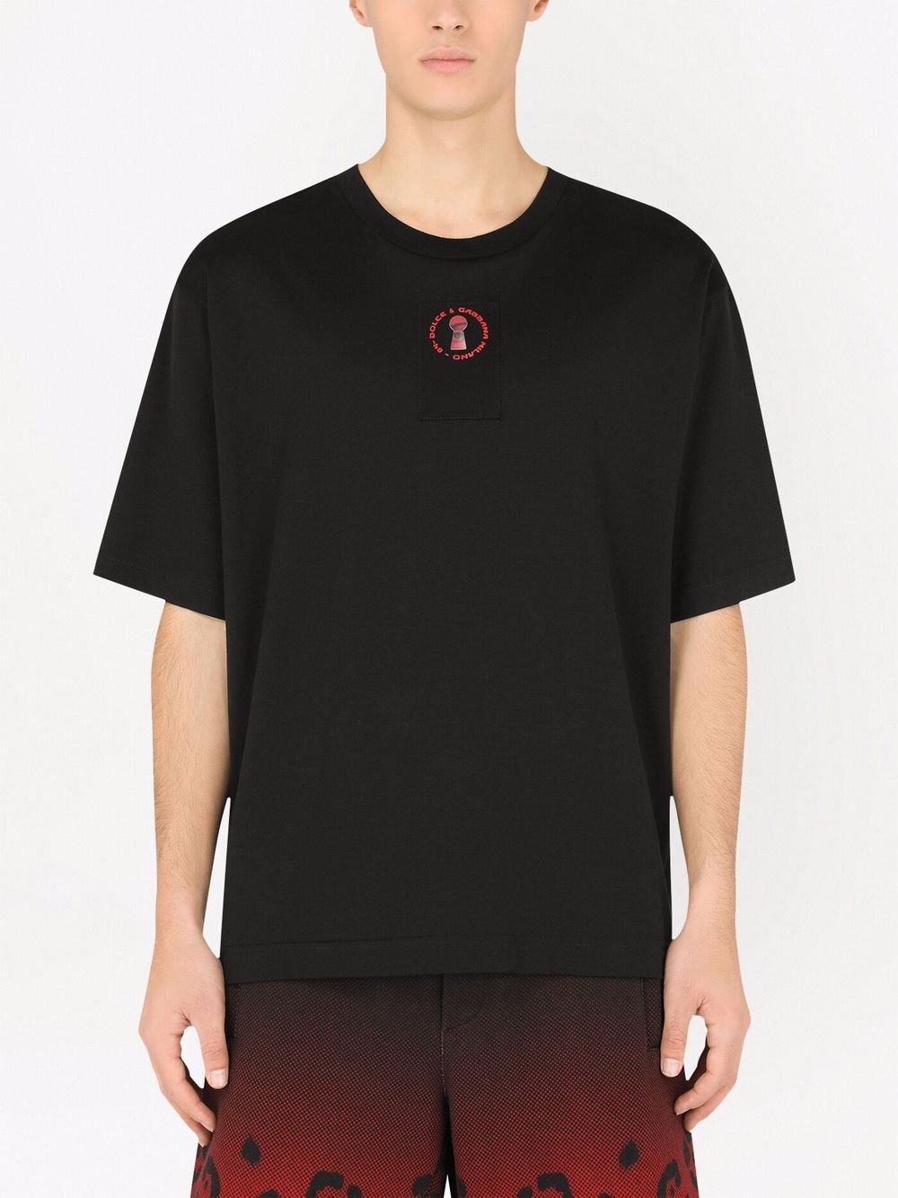 Shop Dolce & Gabbana Keyhole Logo Print T-shirt In Black