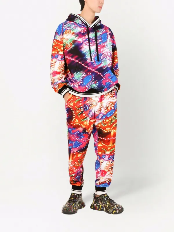 Dolce & Gabbana luminaire-print stretch-cotton Hoodie | Blue