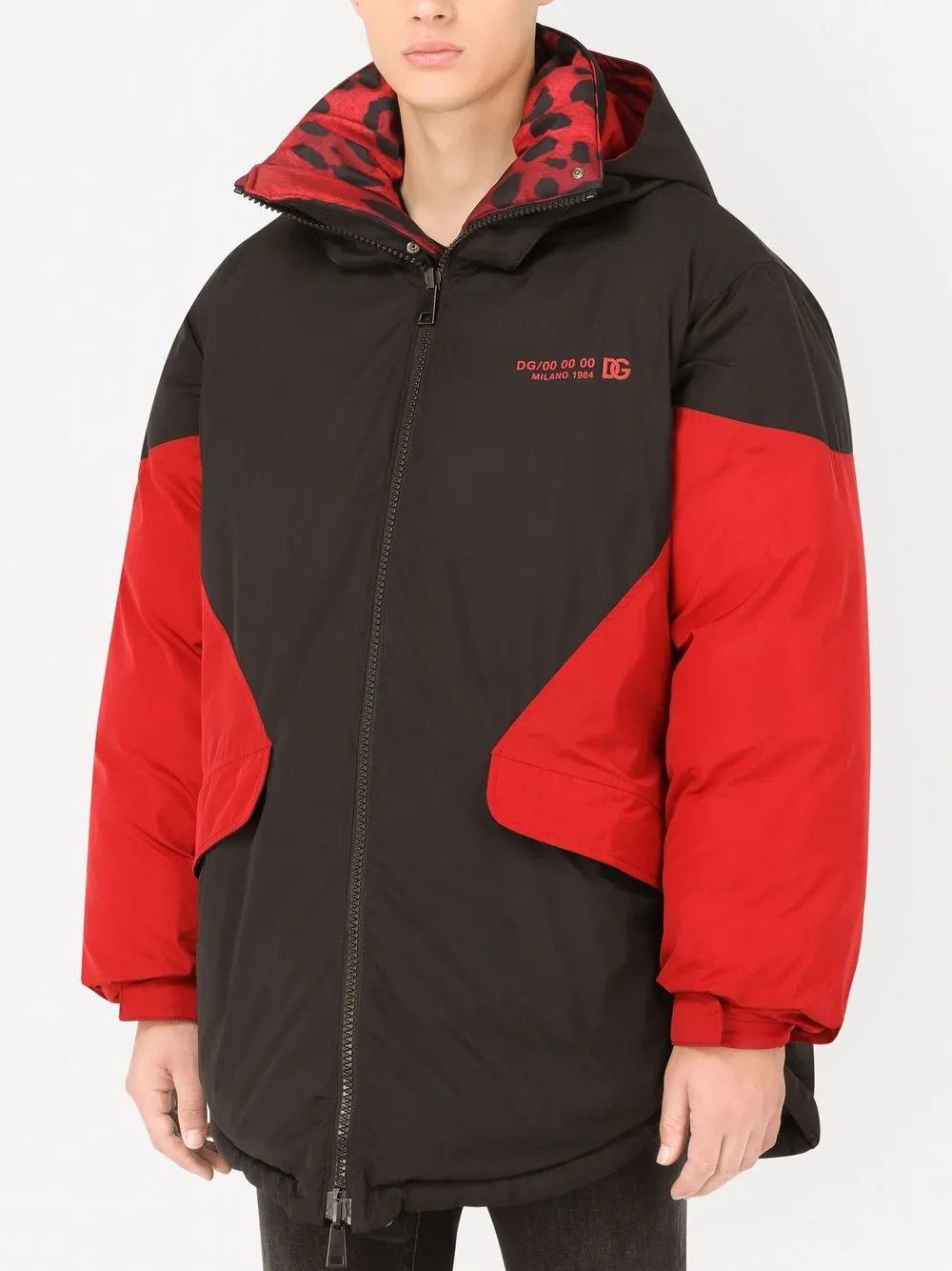 Dolce & Gabbana Reversible animal-print Puffer Coat | Black | FARFETCH