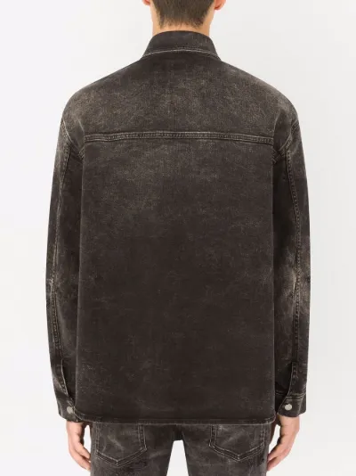 logo-print denim jacket | Dolce 