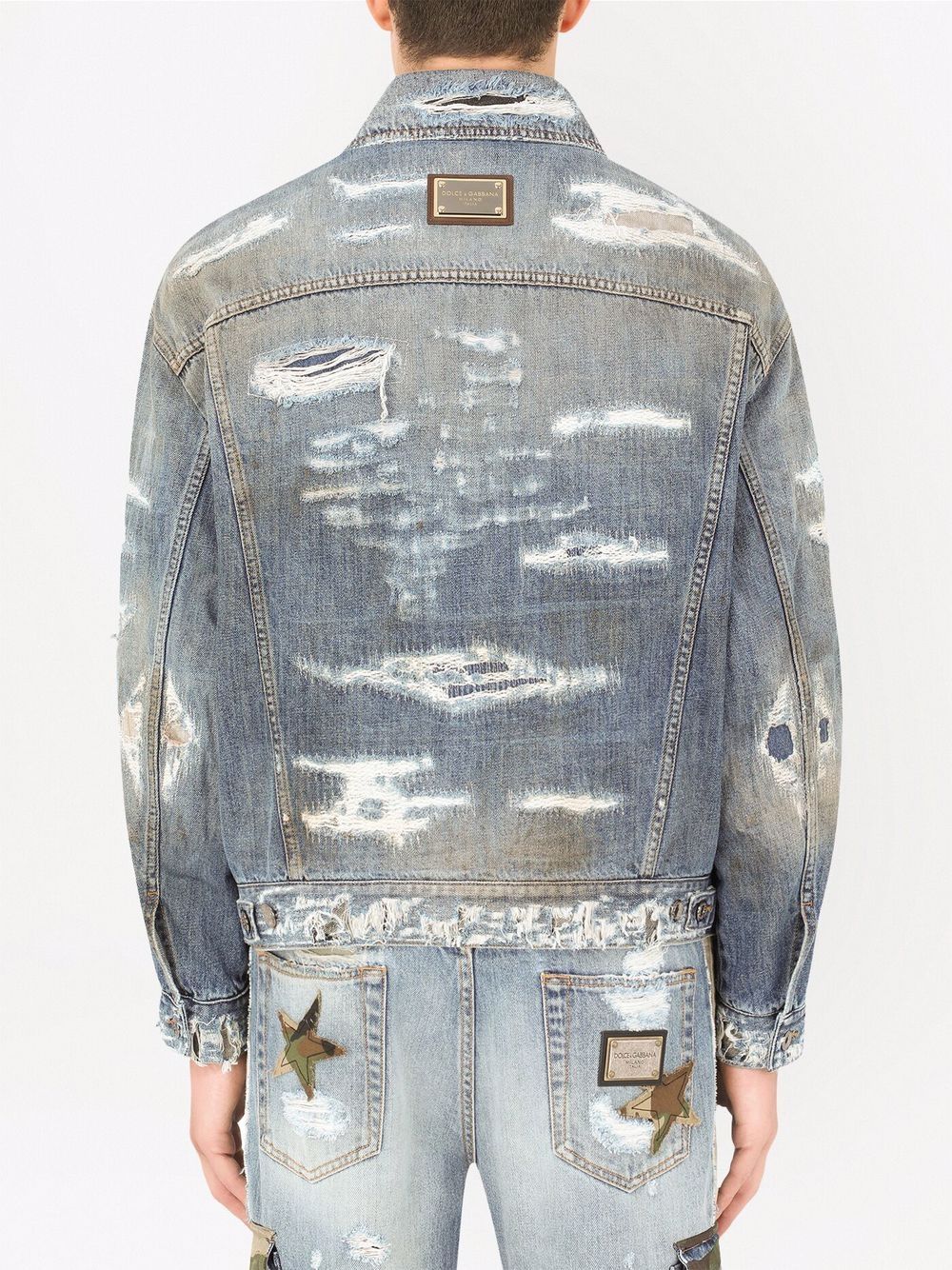 фото Dolce & gabbana джинсовая куртка с эффектом потертости
