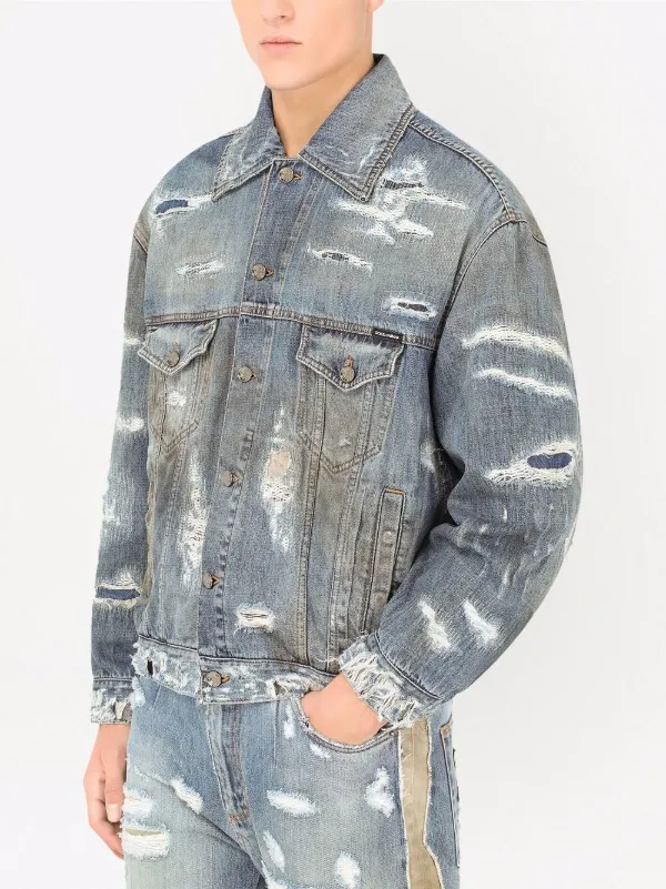 Off white paint splatter best sale denim jacket