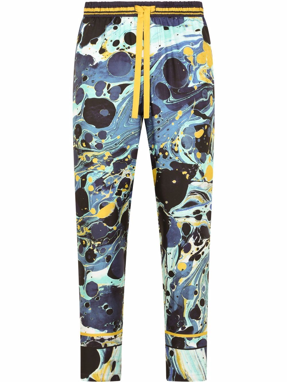 

Dolce & Gabbana pantalones de seda holgados con estampado jaspeado - Azul