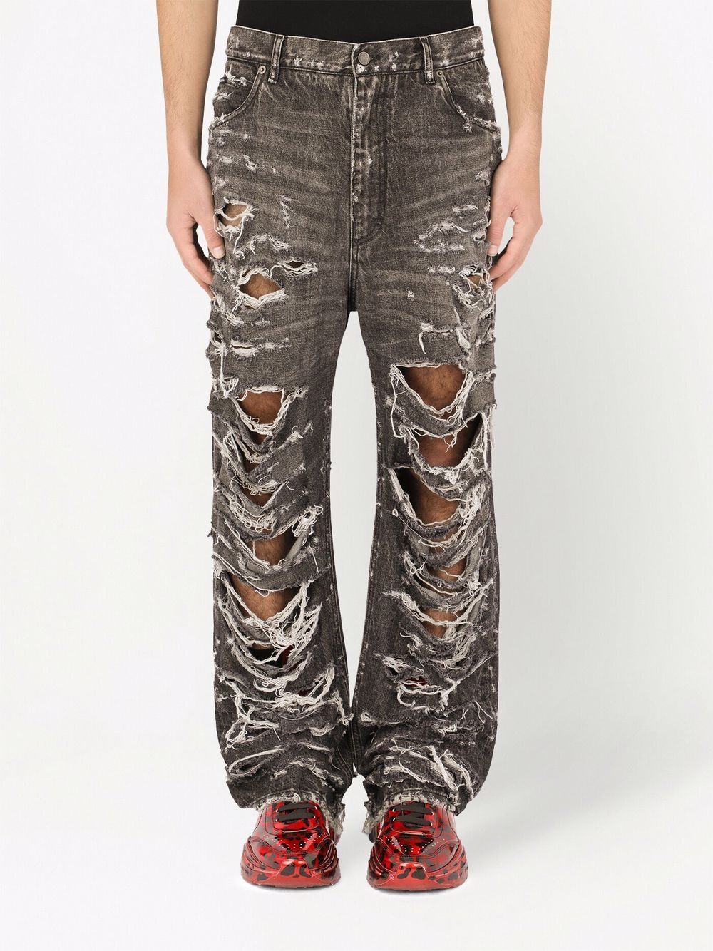 фото Dolce & gabbana широкие джинсы с прорезями