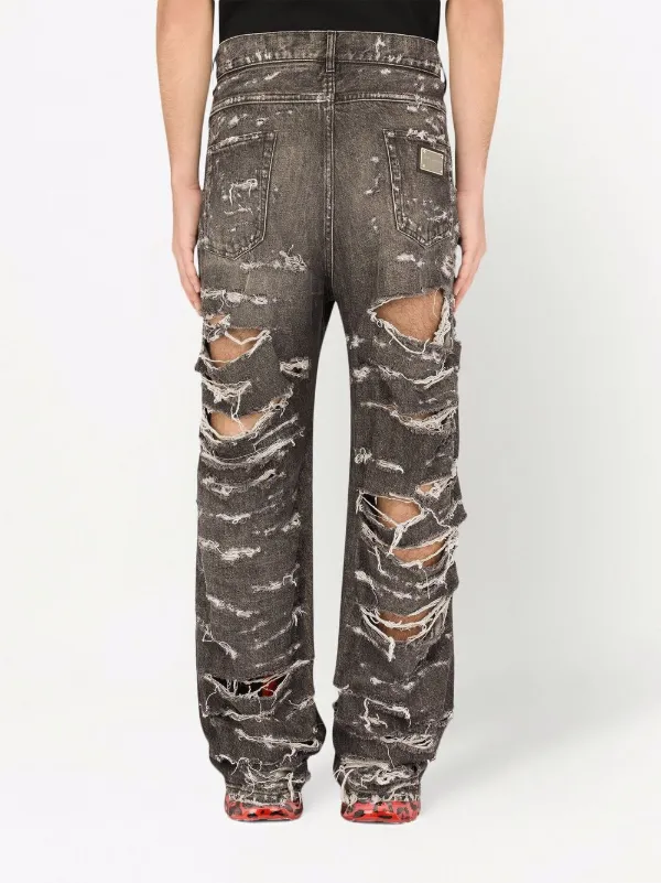 Dolce & Gabbana Ripped Wide Leg Jeans - Farfetch