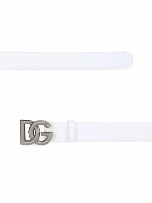 Dolce & Gabbana DGロゴ レザーベルト | ホワイト | FARFETCH JP