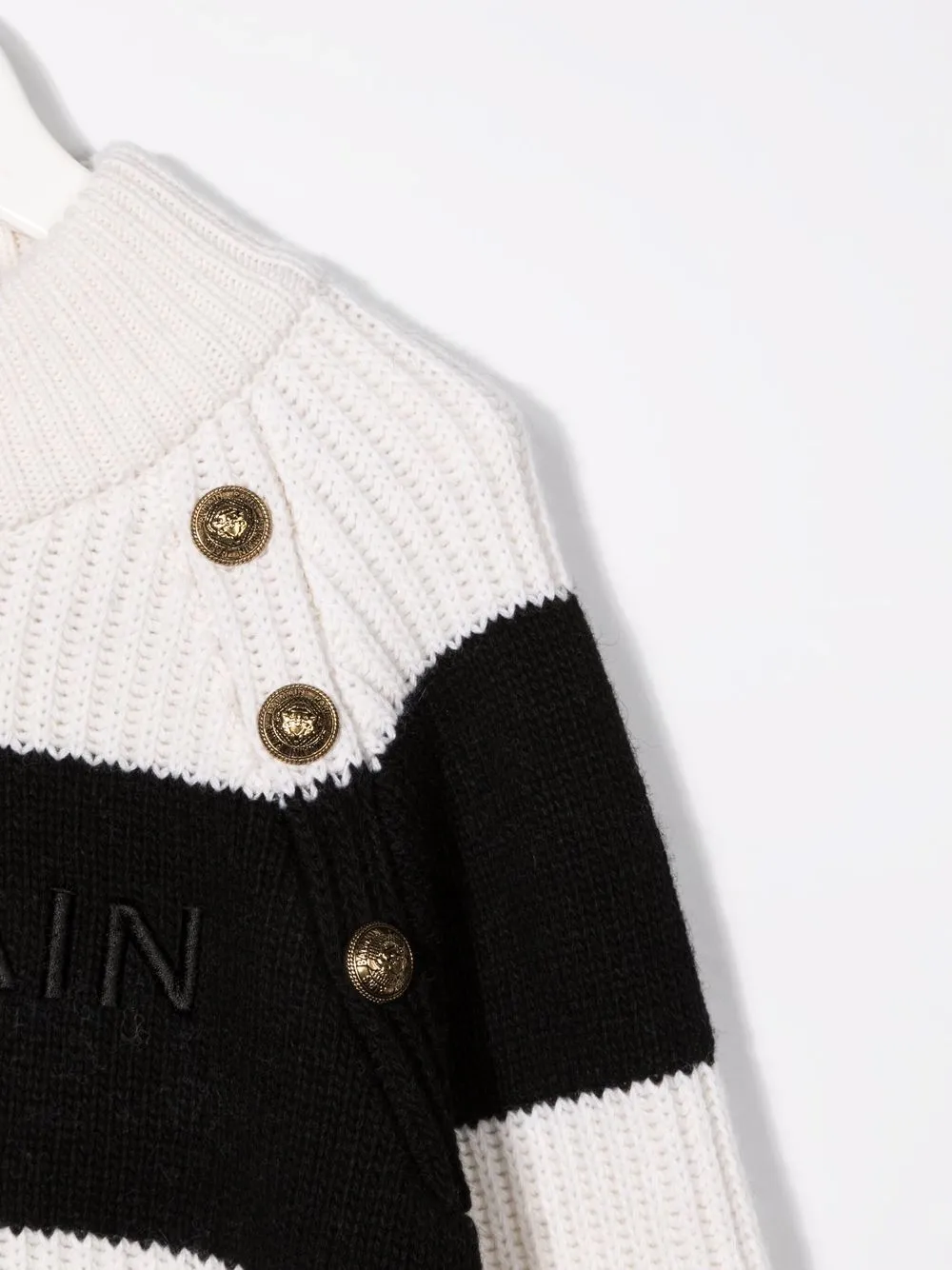 фото Balmain kids трикотажное платье с вышитым логотипом