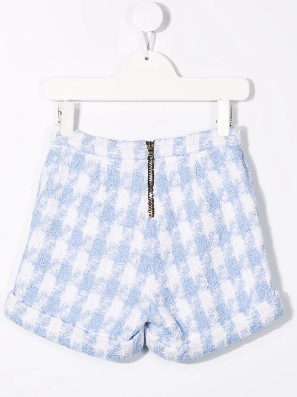 фото Balmain kids твидовые шорты в клетку