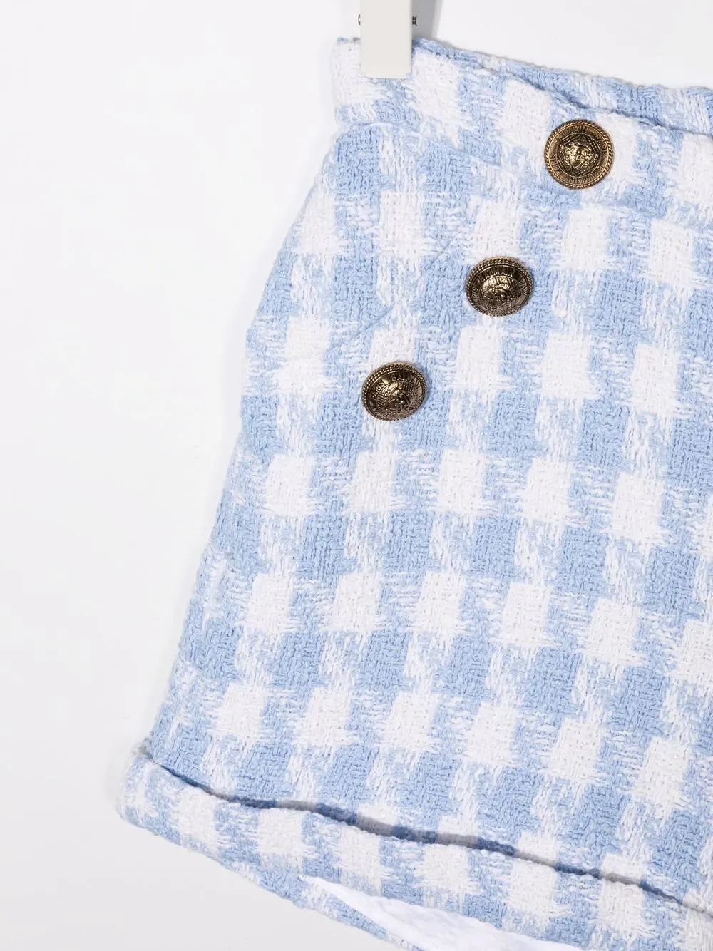 фото Balmain kids твидовые шорты в клетку