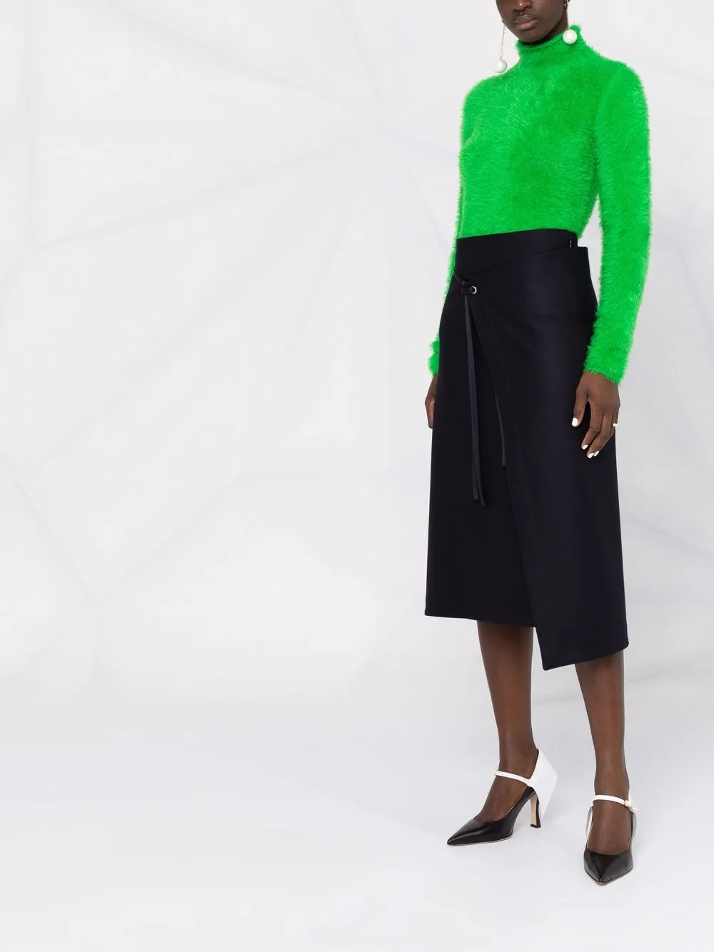 фото Jil sander шерстяная юбка с завязками