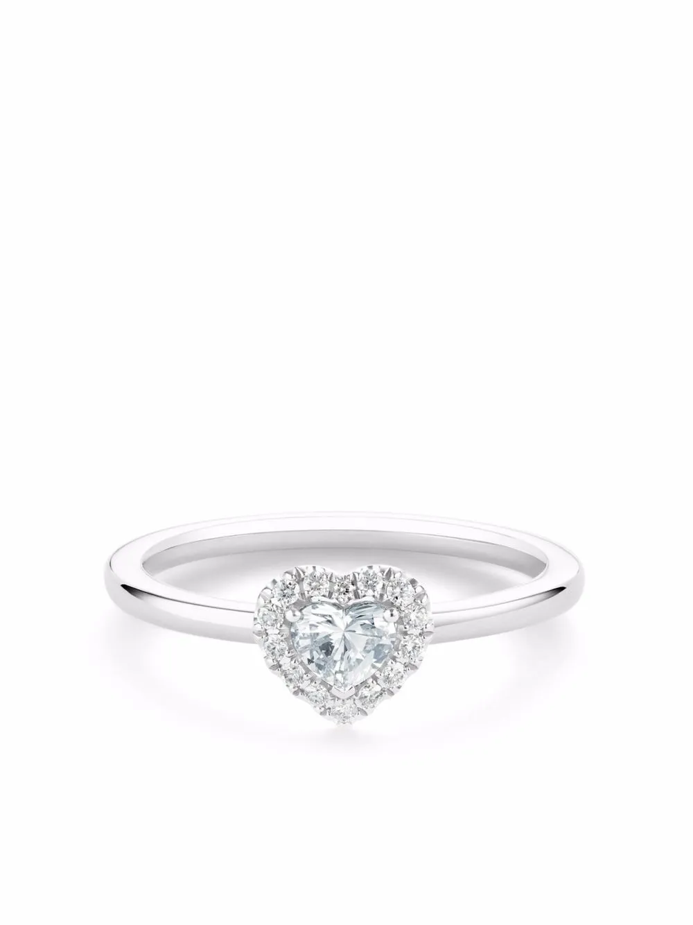 Aura heart-shaped diamond ring in platinum