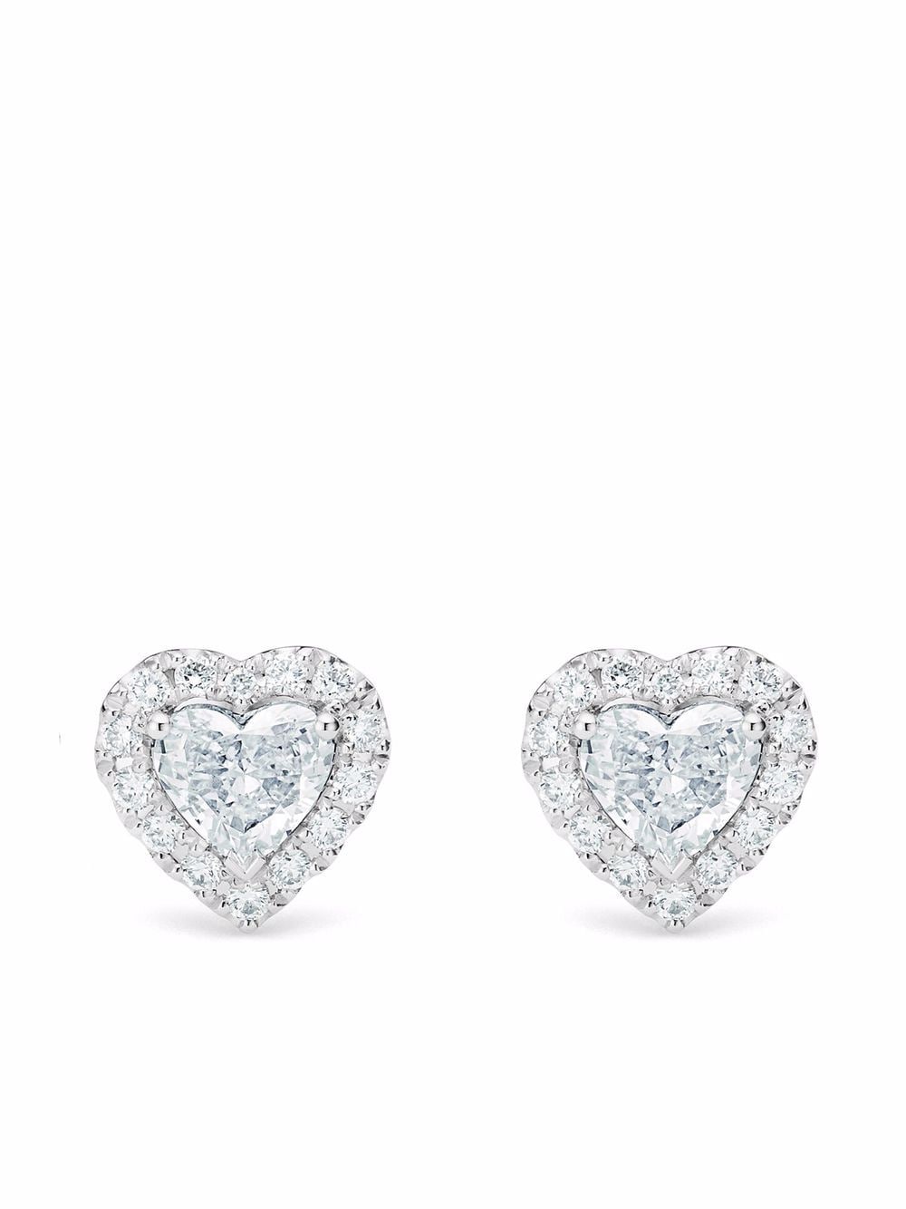 18kt white gold Aura heart-shaped diamond stud earrings