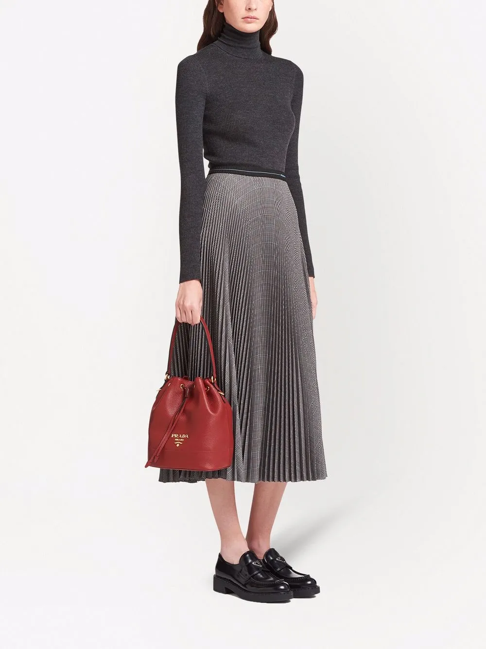 Image 2 of Prada drawstring-fastening logo bucket bag