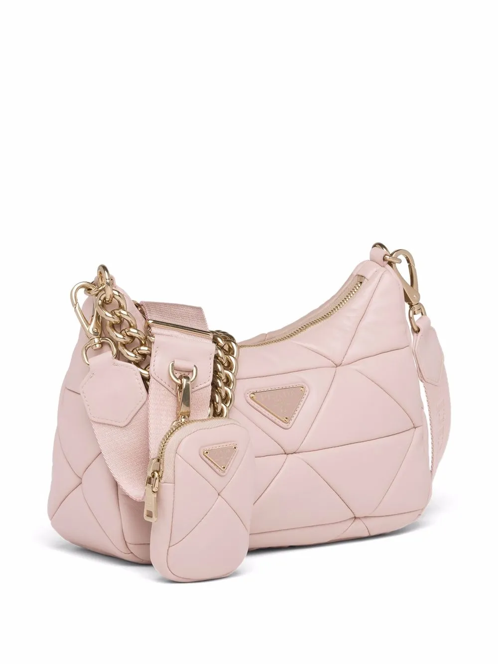 Prada System Nappa Leather Patchwork Shoulder Bag In Water Lily ModeSens