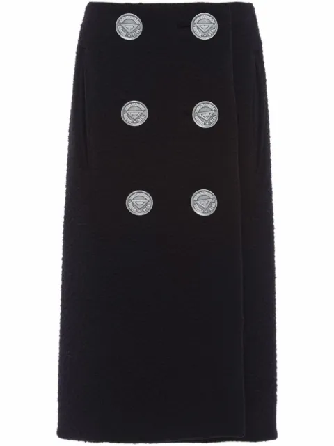 Prada button-detail midi skirt