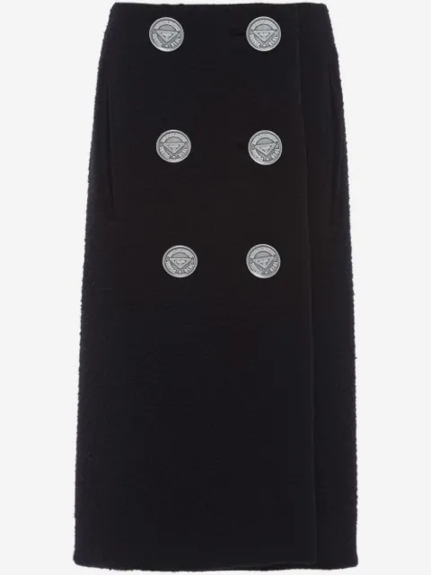 Prada falda midi con botones