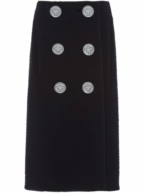 Jupe mi-longue à boutons - Prada - Modalova