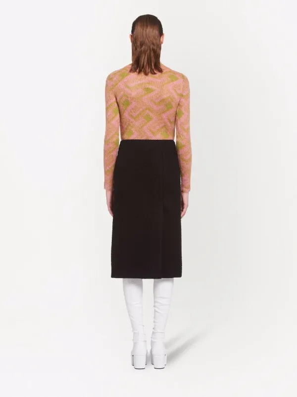 Prada button-detail Midi Skirt | Black | FARFETCH
