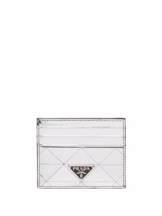 metallic quilted cardholder, Prada