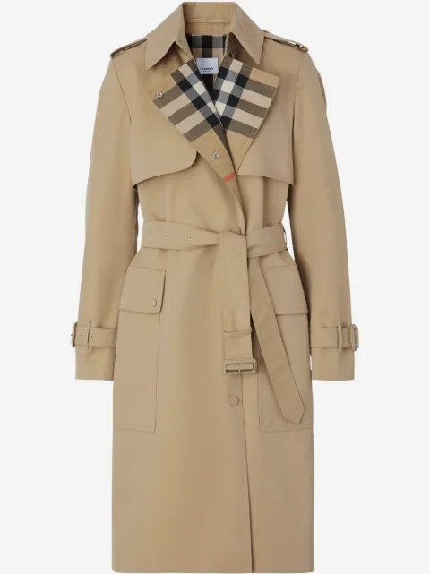 Burberry trenchcoat med rutigt slag