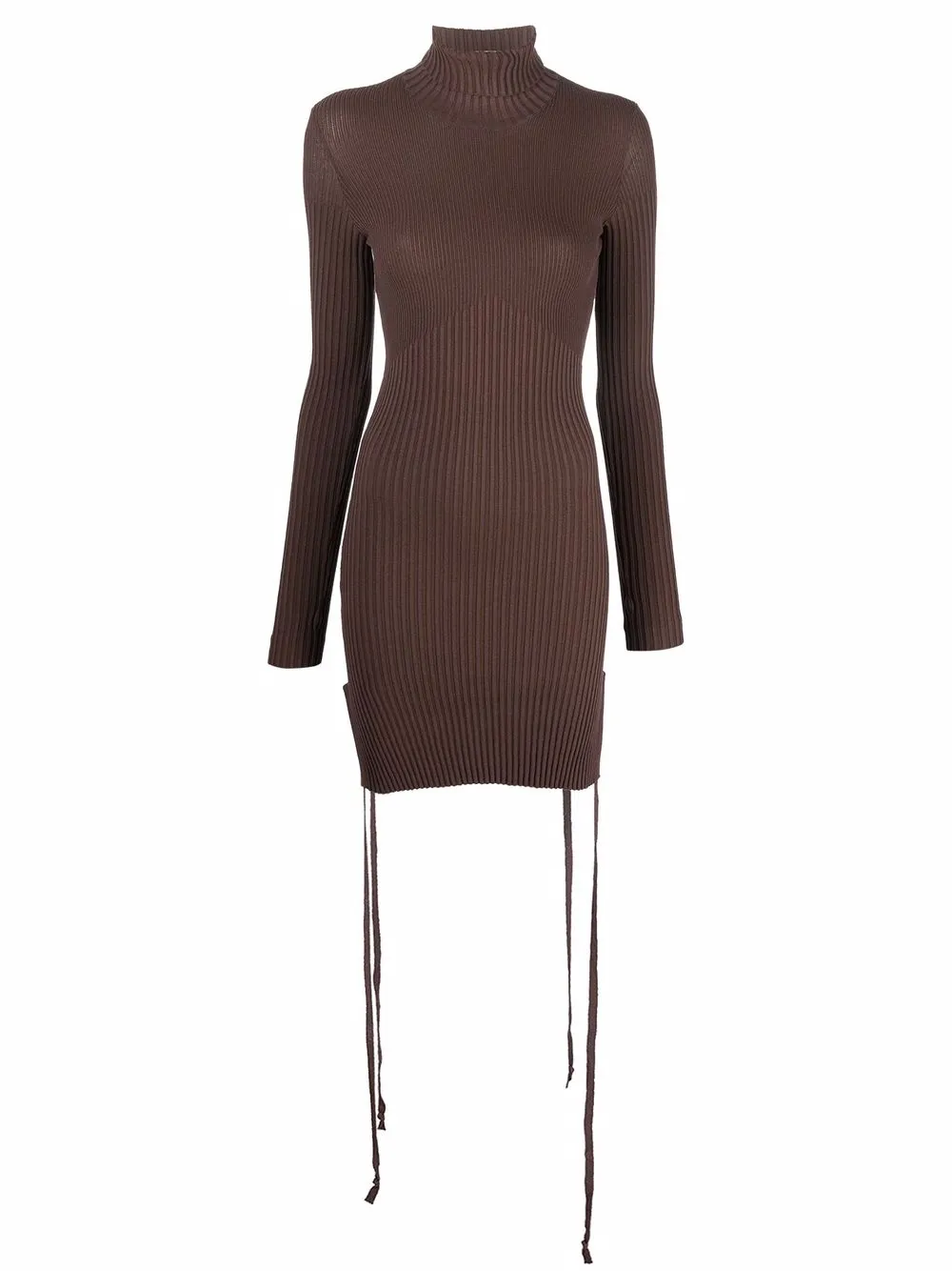 ADAMO ribbed-knit rollneck mini dress