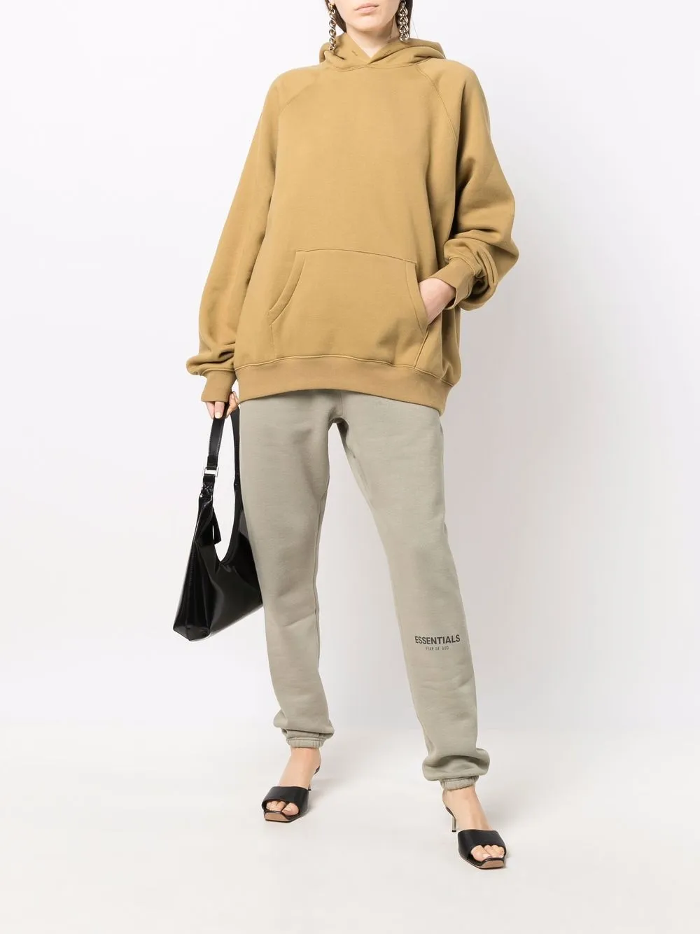  Fear Of God Essentials Hoodie Mit Logo Print   Grün 