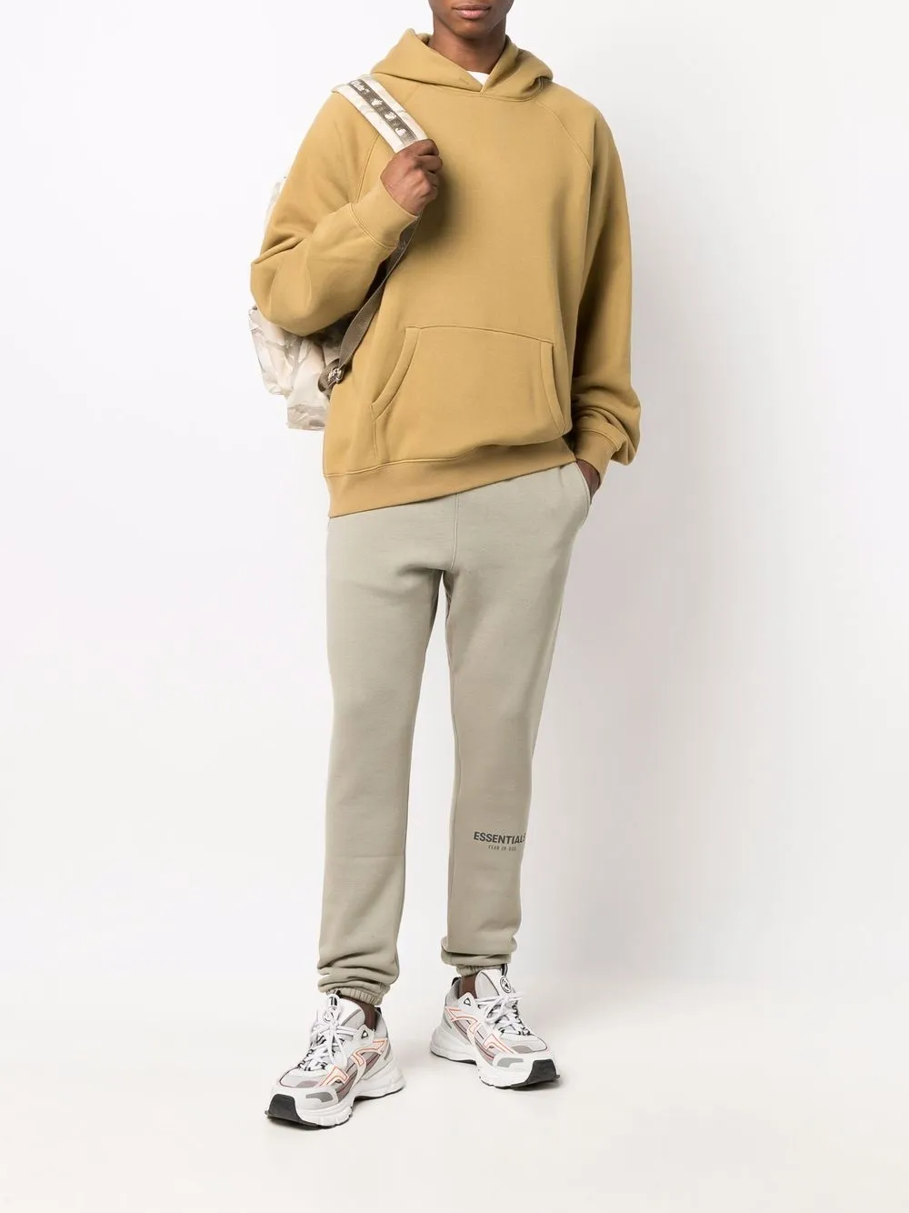  Fear Of God Essentials Hoodie Mit Logo Print   Grün 