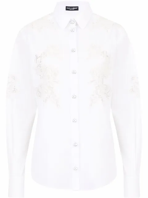 Dolce & Gabbana openwork poplin shirt