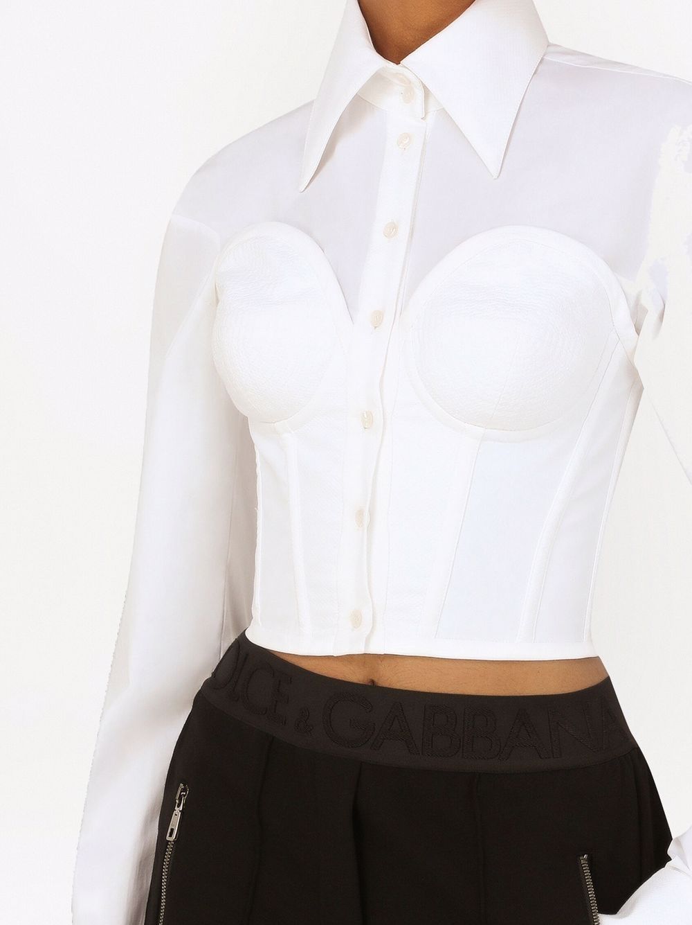 Shop Dolce & Gabbana Corset-style Shirt In Weiss