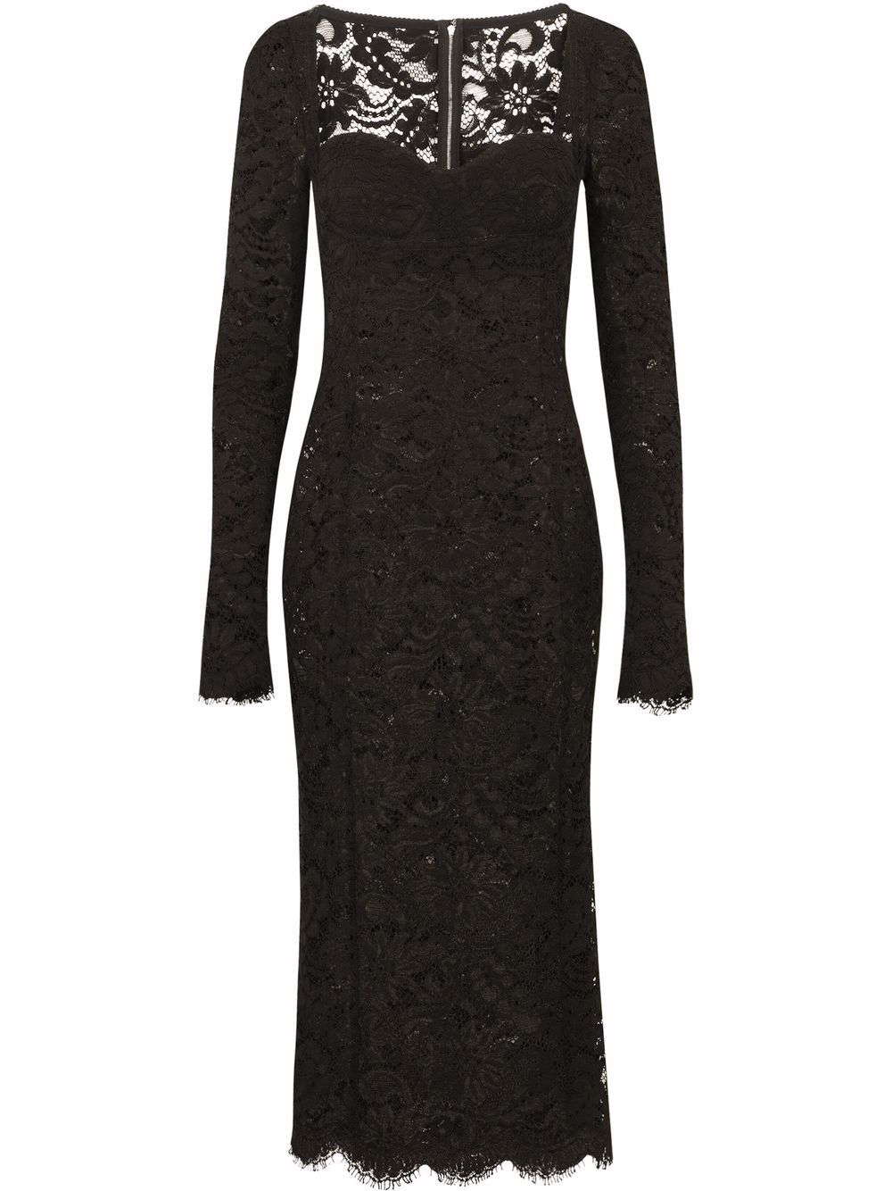 Dolce & Gabbana полупрозрачное платье миди из кружева