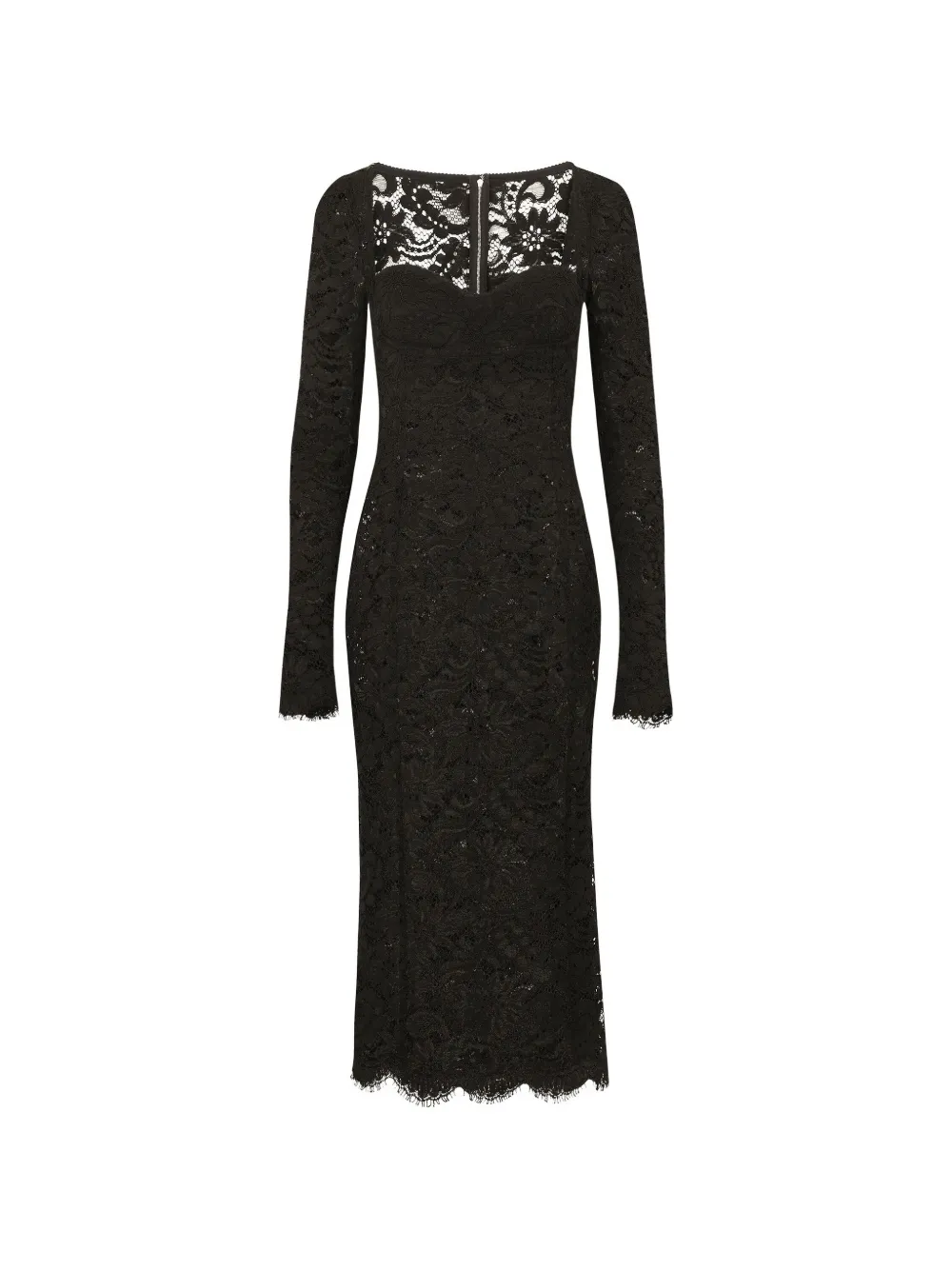 Dolce & Gabbana scallop-hem lace midi dress