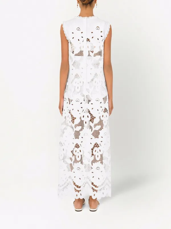 Maison de Dolce Lily Tops White 新品未使用 Dolce & Gabbana Openwork Sleeveless Maxi Dress | White