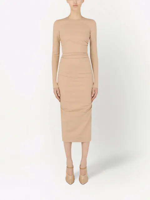 Dolce & Gabbana draped-detail midi dress F6ZR8TFUGKF - 2