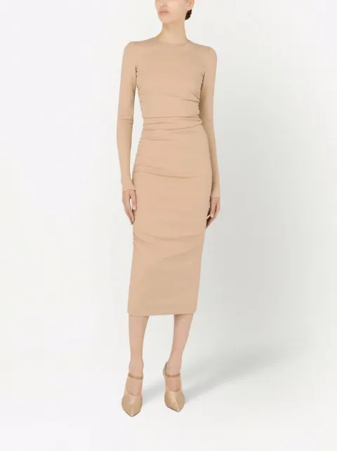 Dolce & Gabbana draped-detail midi dress F6ZR8TFUGKF - 1