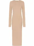 Dolce & Gabbana draped-detail midi dress - Neutrals