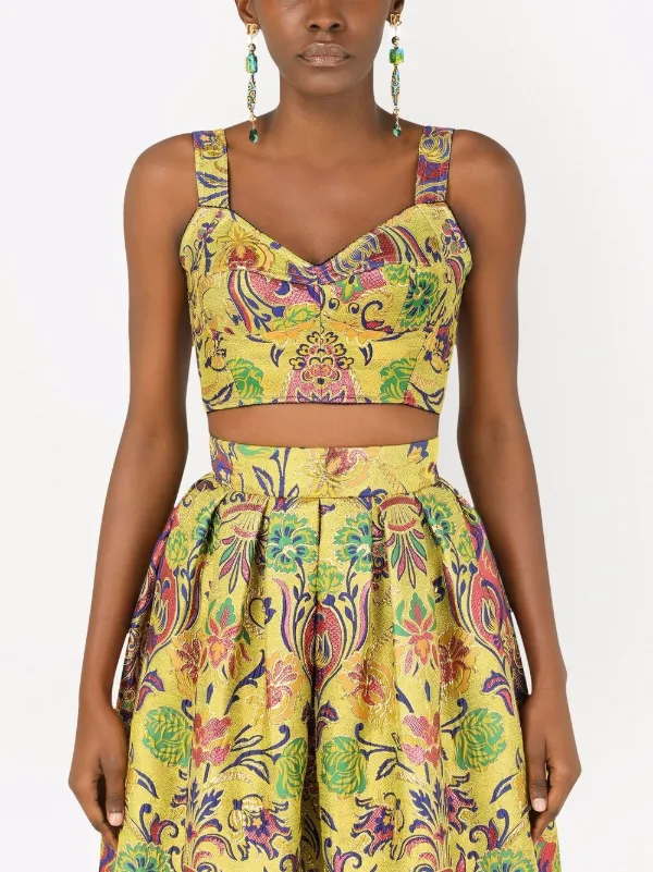 Dolce and gabbana shop crop top and skirt