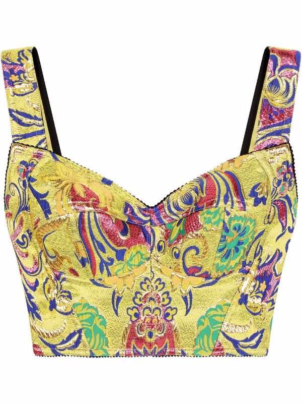 Dolce & Gabbana paisley-print Silk Crop Top - Farfetch