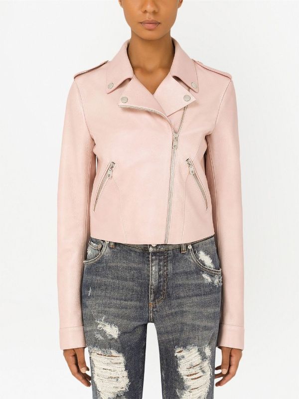 Blush pink hot sale leather jacket