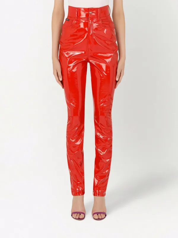 high-waisted faux-leather Pants - Farfetch