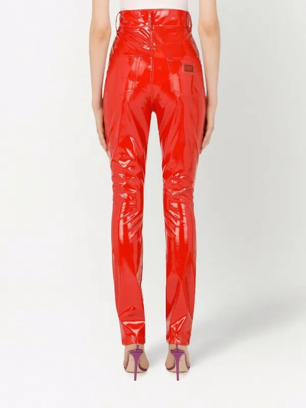 high-waisted faux-leather Pants - Farfetch