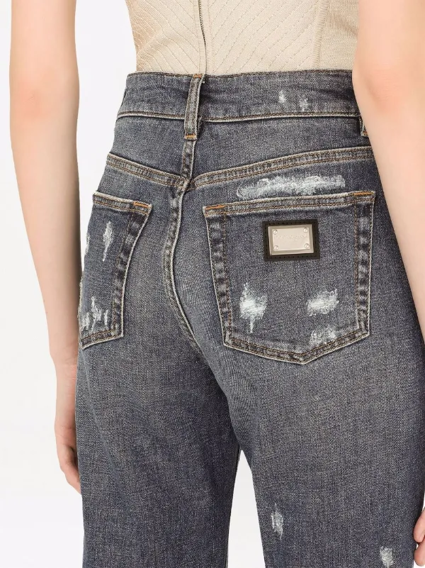Dolce & Gabbana Distressed Boyfriend Jeans | Blue | FARFETCH