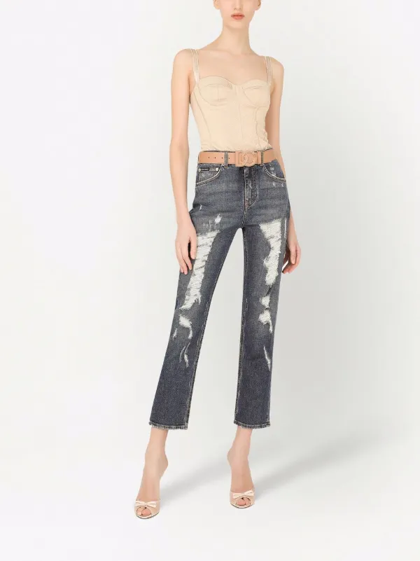 Dolce & Gabbana Distressed Boyfriend Jeans | Blue | FARFETCH