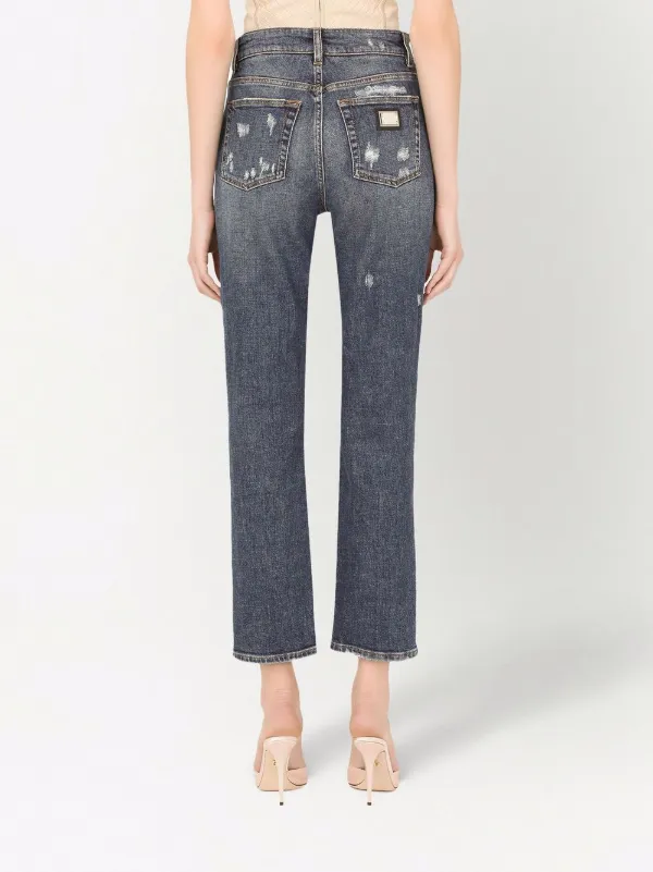 Dolce & Gabbana Distressed Boyfriend Jeans | Blue | FARFETCH