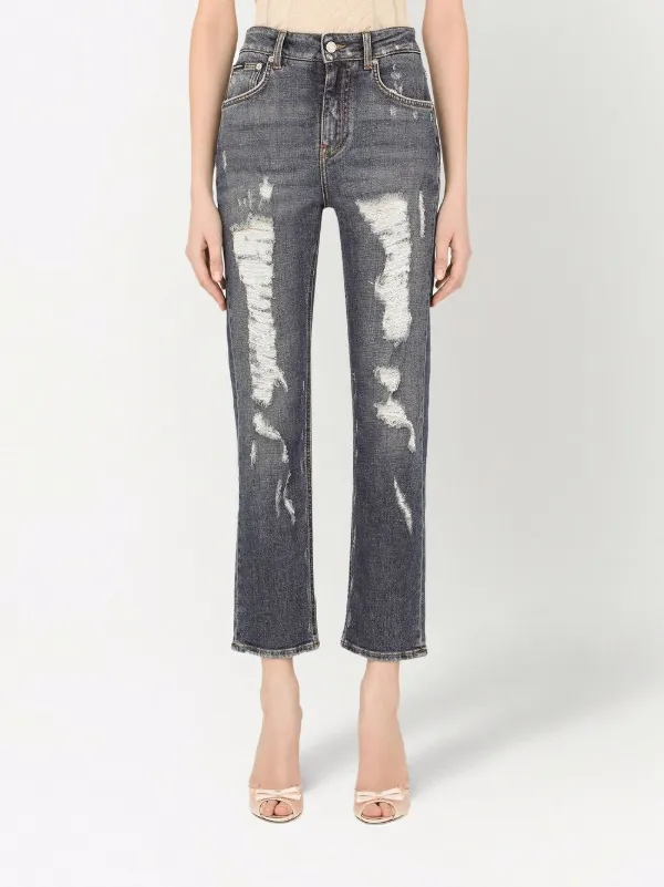 Dolce & Gabbana Distressed Boyfriend Jeans | Blue | FARFETCH