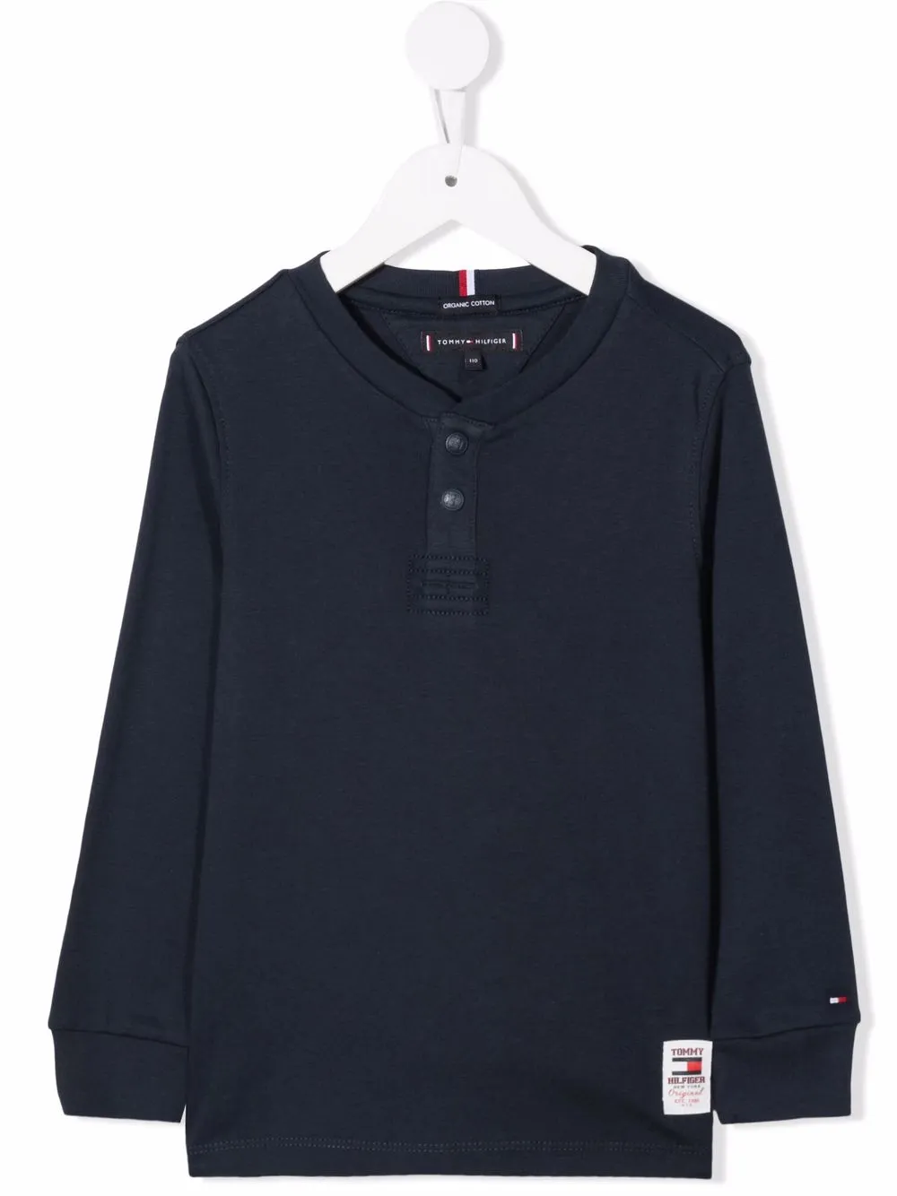 

Tommy Hilfiger Junior playera con cuello henley - Azul