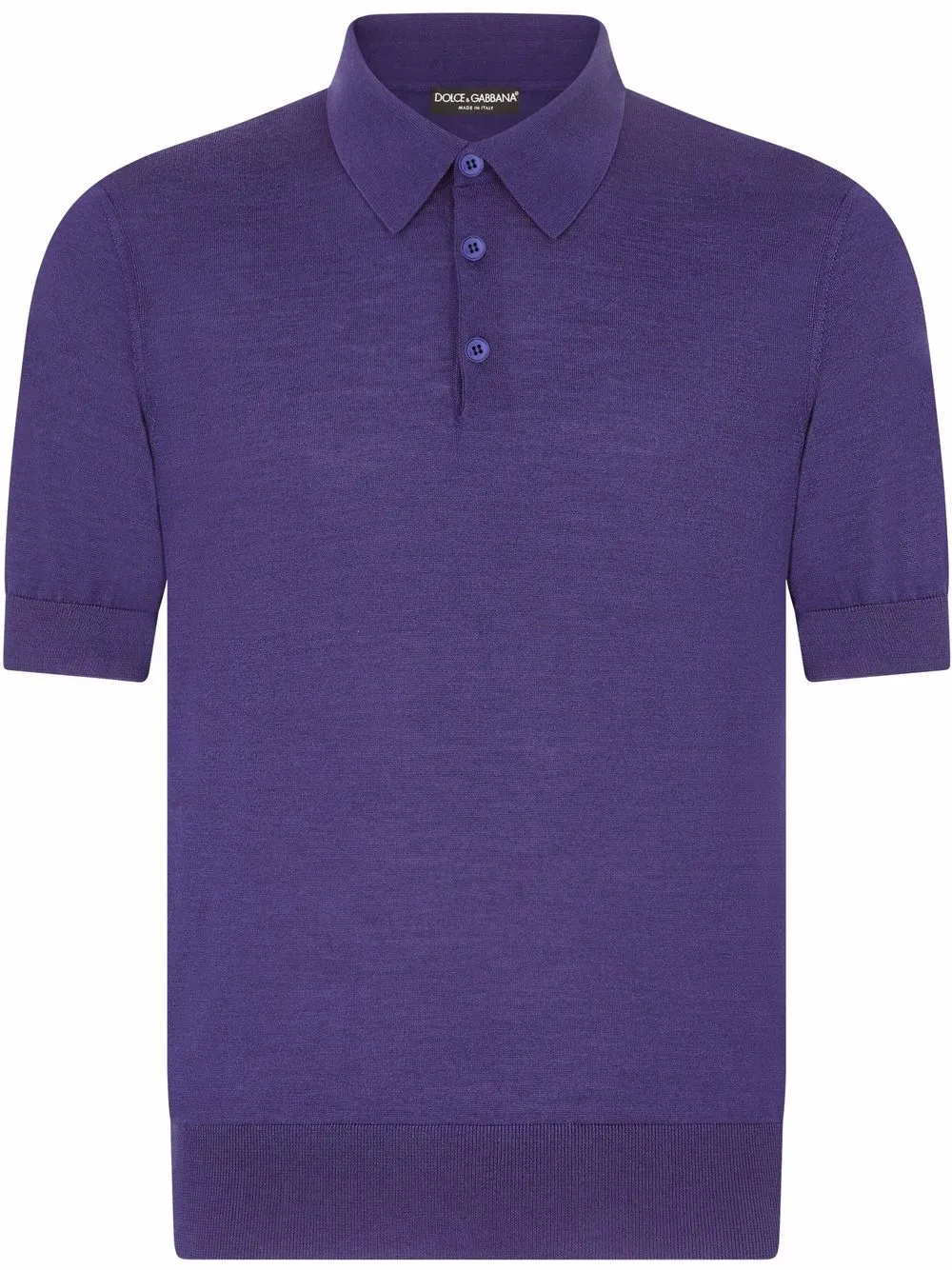 

Dolce & Gabbana silk-cashmere blend polo shirt - Blue