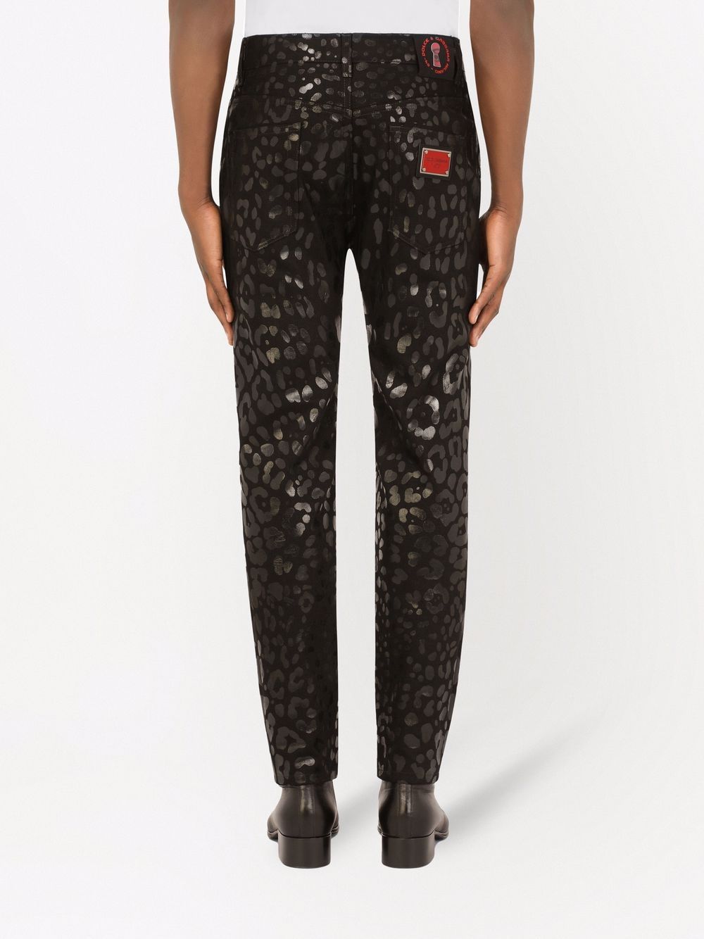 фото Dolce & gabbana узкие джинсы с леопардовым принтом