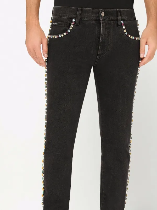 Jean Skinny Homme Dolce & Gabbana Fall 2016 - Taille M (32/31), Brodé Cristal, Occasion Très Bon état