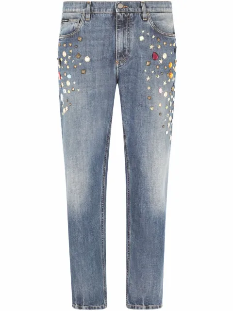 Dolce & Gabbana crystal-embellished skinny jeans